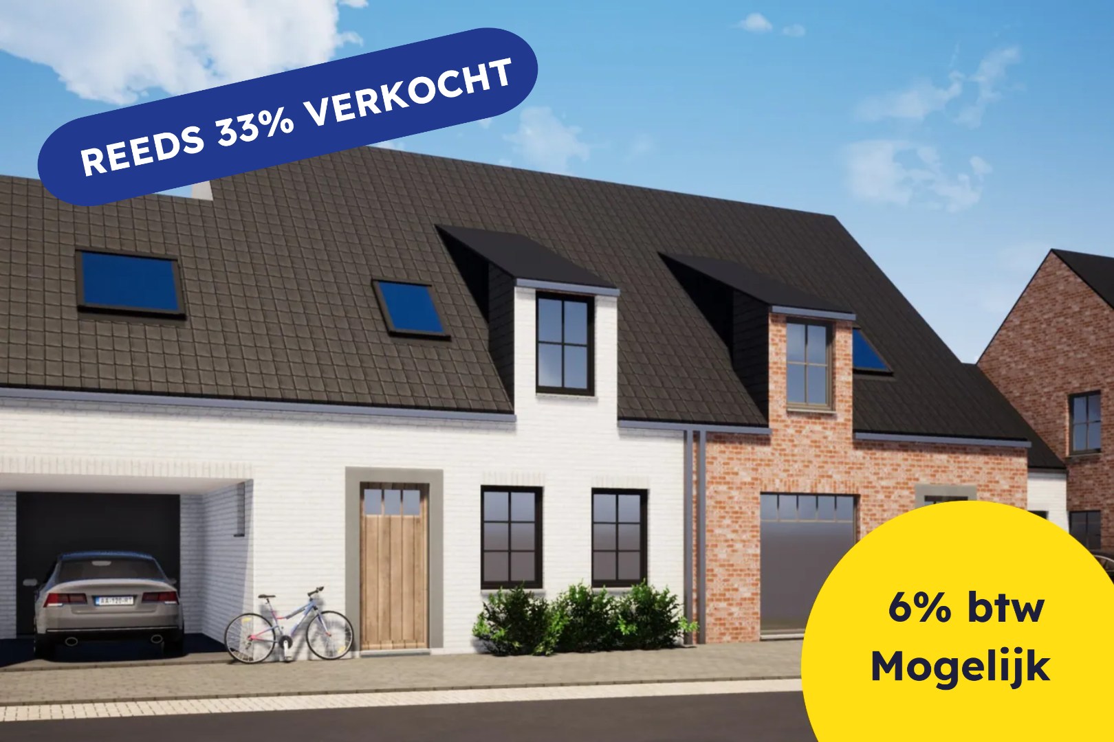 Idyllisch gelegen nieuwbouwwoningen met landelijke verzichten te Alveringem 