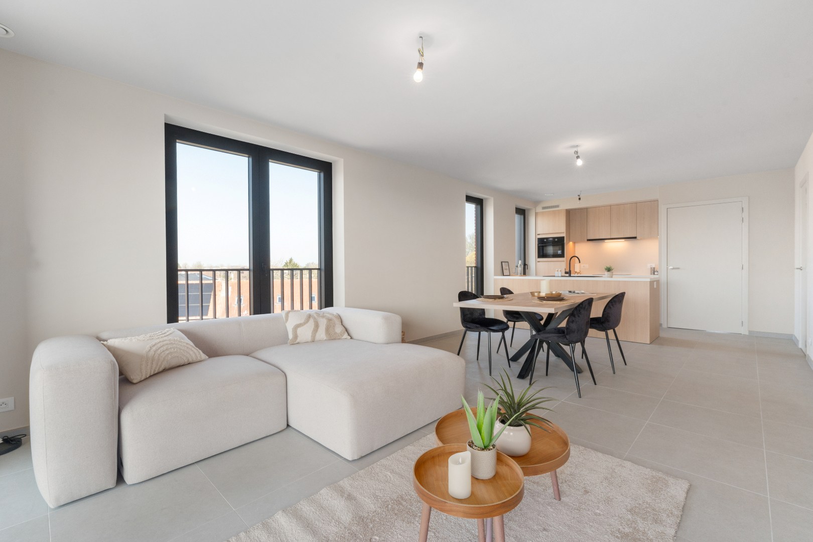 Nieuwbouwappartement met twee slaapkamers, terras en ondergrondse autostaanplaats te koop in Zulte 