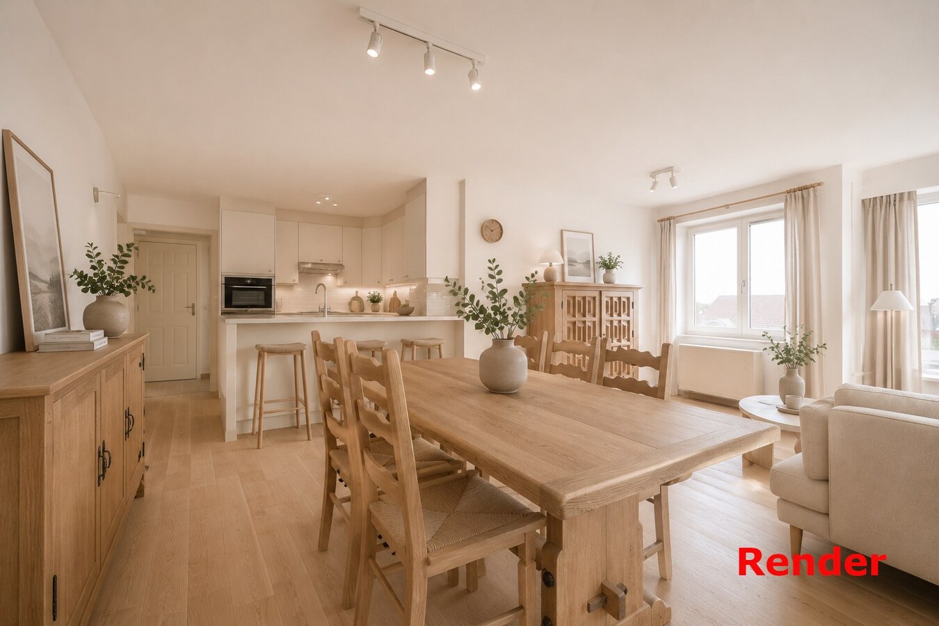 Uitzonderlijk hoekappartement met zijdelings zeezicht 