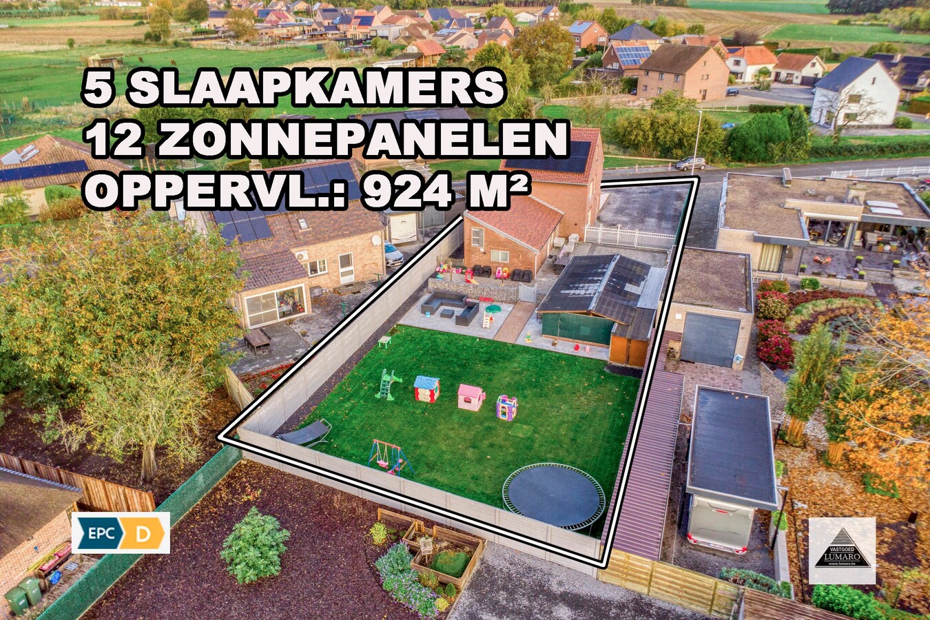 Gezinswoning met 5 slaapkamers, zonnepanelen 