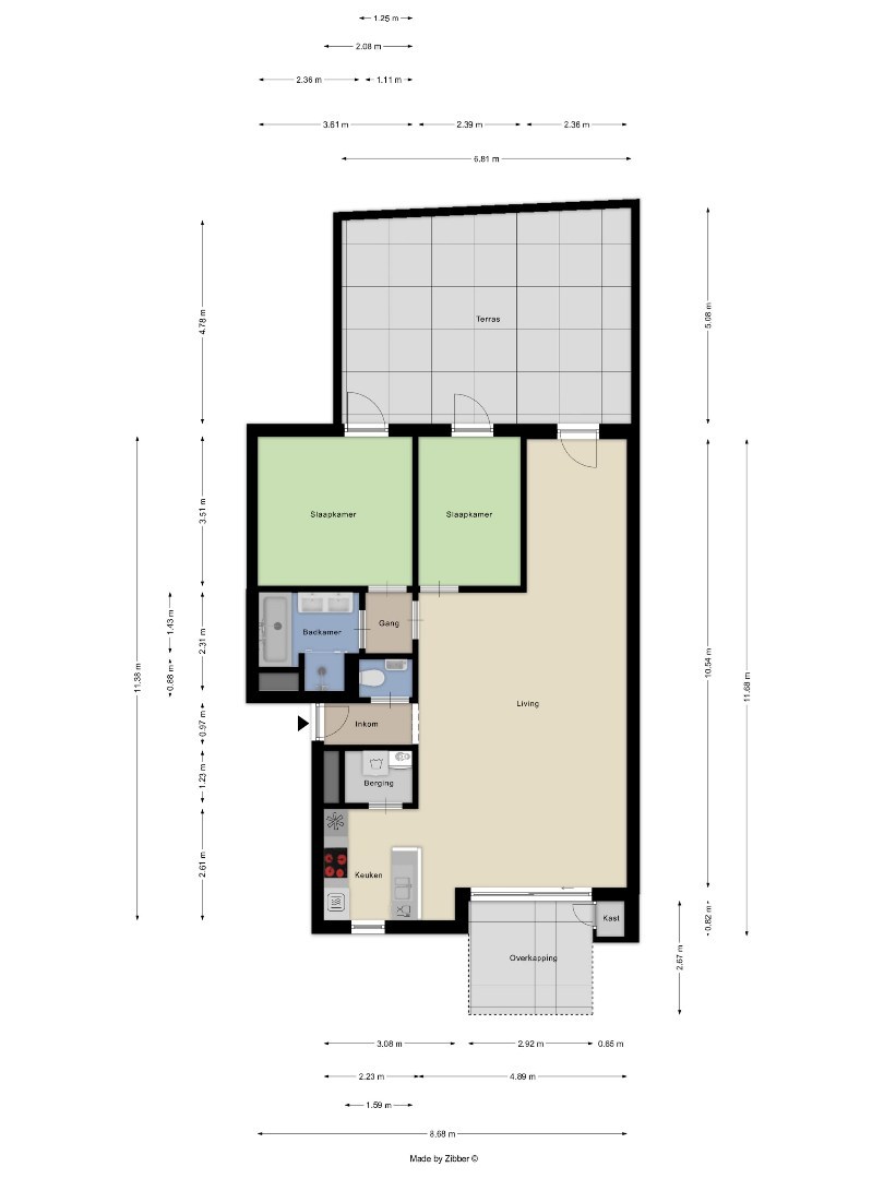 Appartement met 2 slaapkamers, tuin, terras en autostaanplaats in Leuven! - EPC 175 kWh/m² - bewoonbare opp. 96 m² 