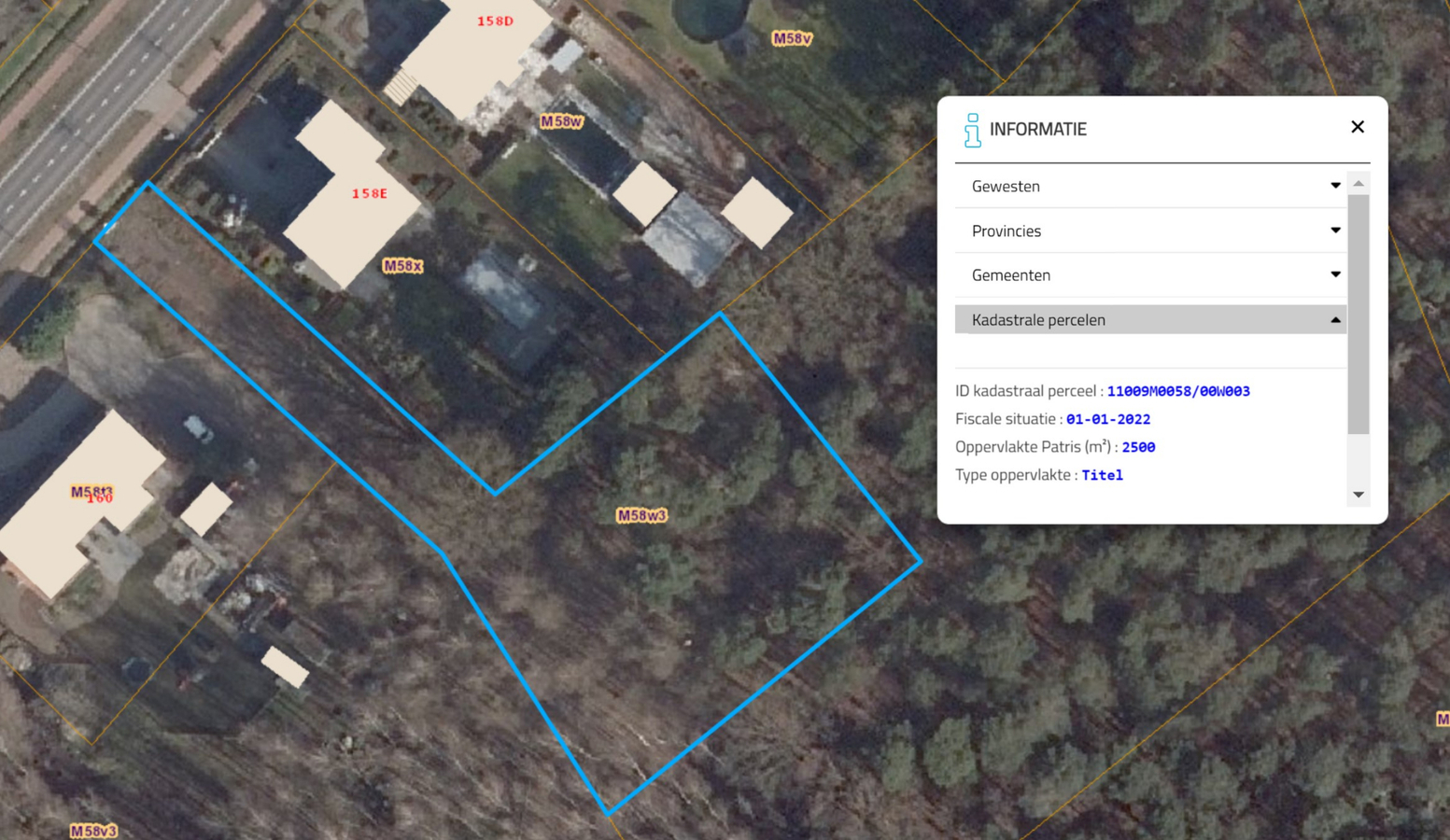 Uitzonderlijk rustig gelegen perceel van 2.500 m² met privé oprijlaan van ca. 60 m grenzend aan natuurgebied te Brecht. 