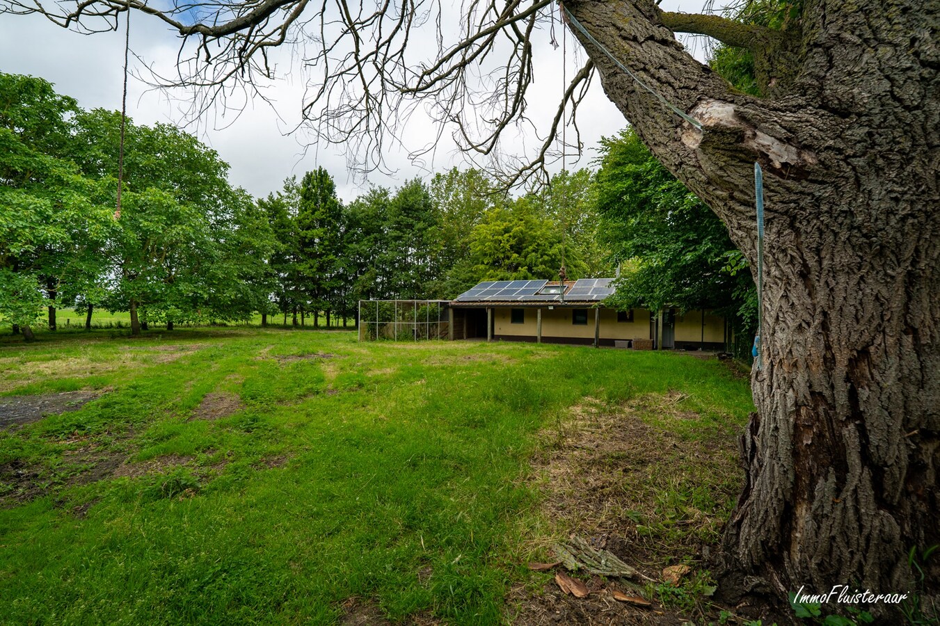 Hoogwaardige ruwbouwvilla met bijgebouw en weide 
