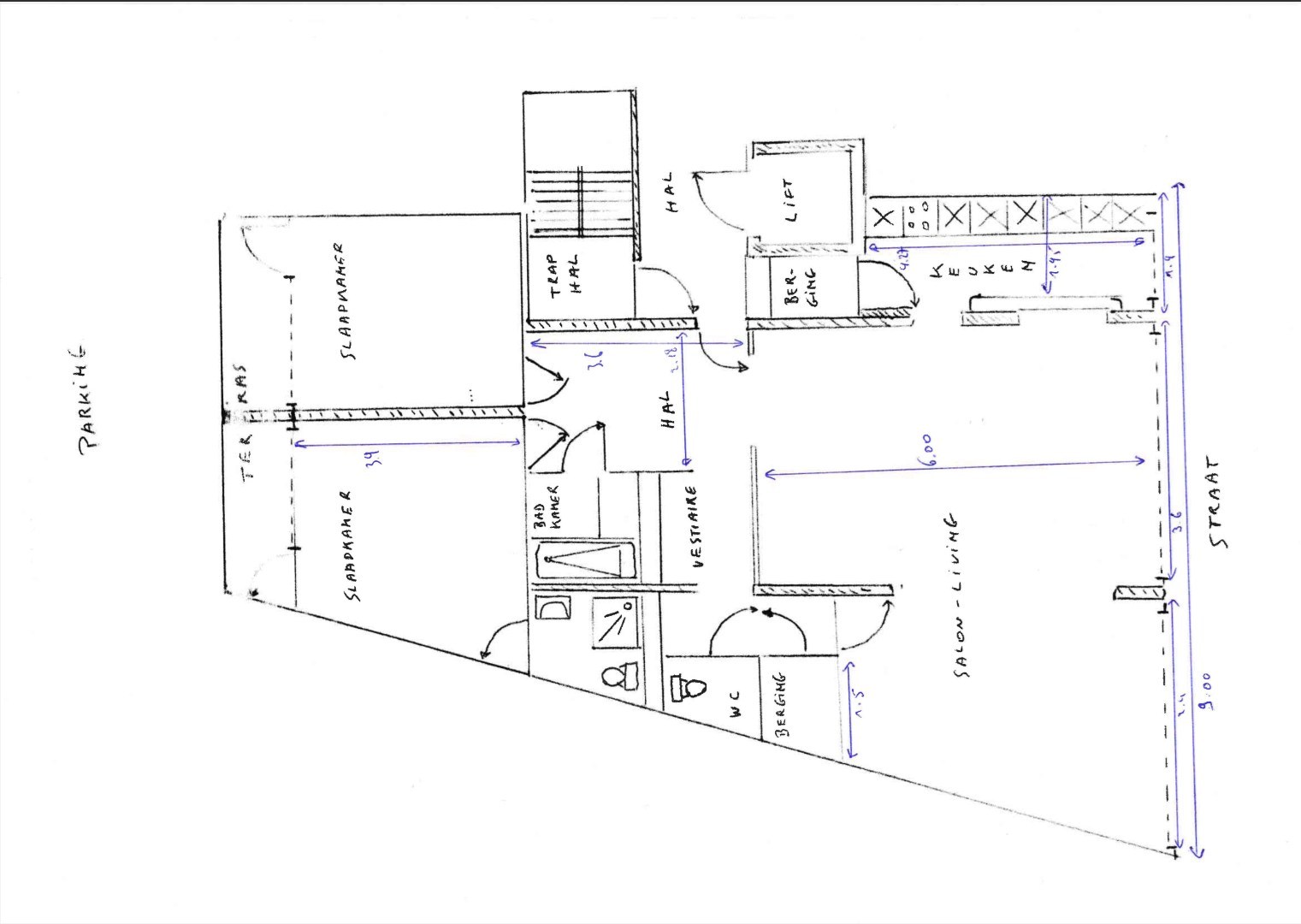 Instapklaar appartement met 2 slaapkamers, 2 badkamers en terras in hartje Gent 