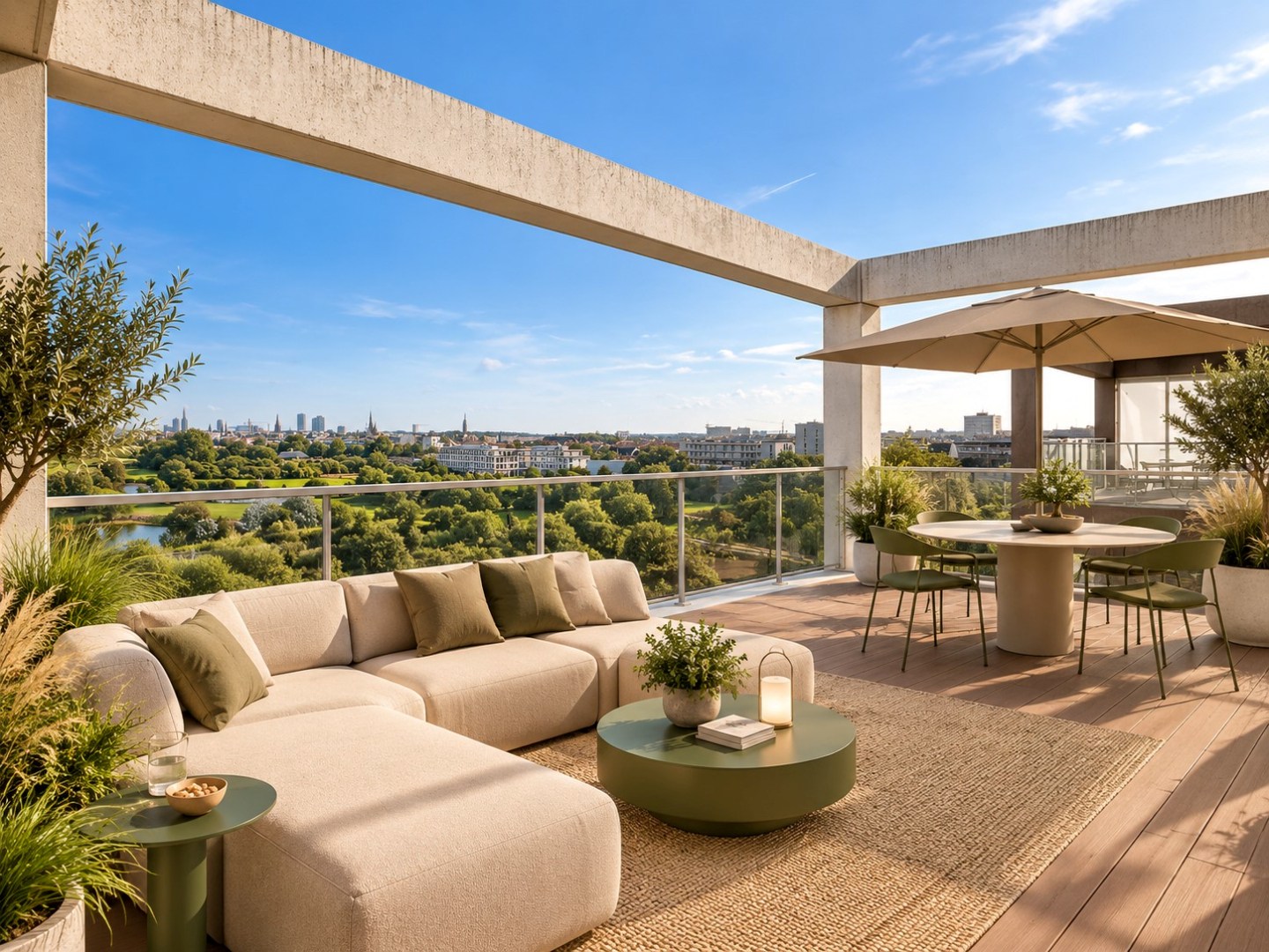 Dakappartement met prachtig zicht op de golf en grote terrassen 