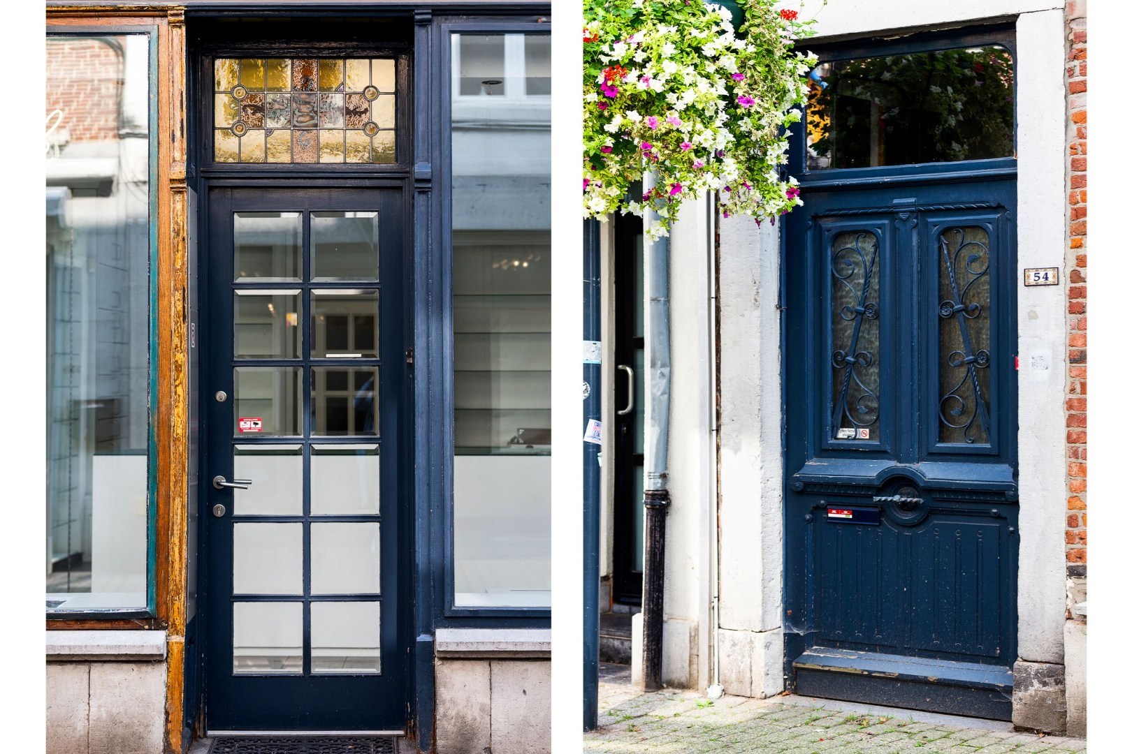 dubbele inkom winkel en doorloop naar woonst 