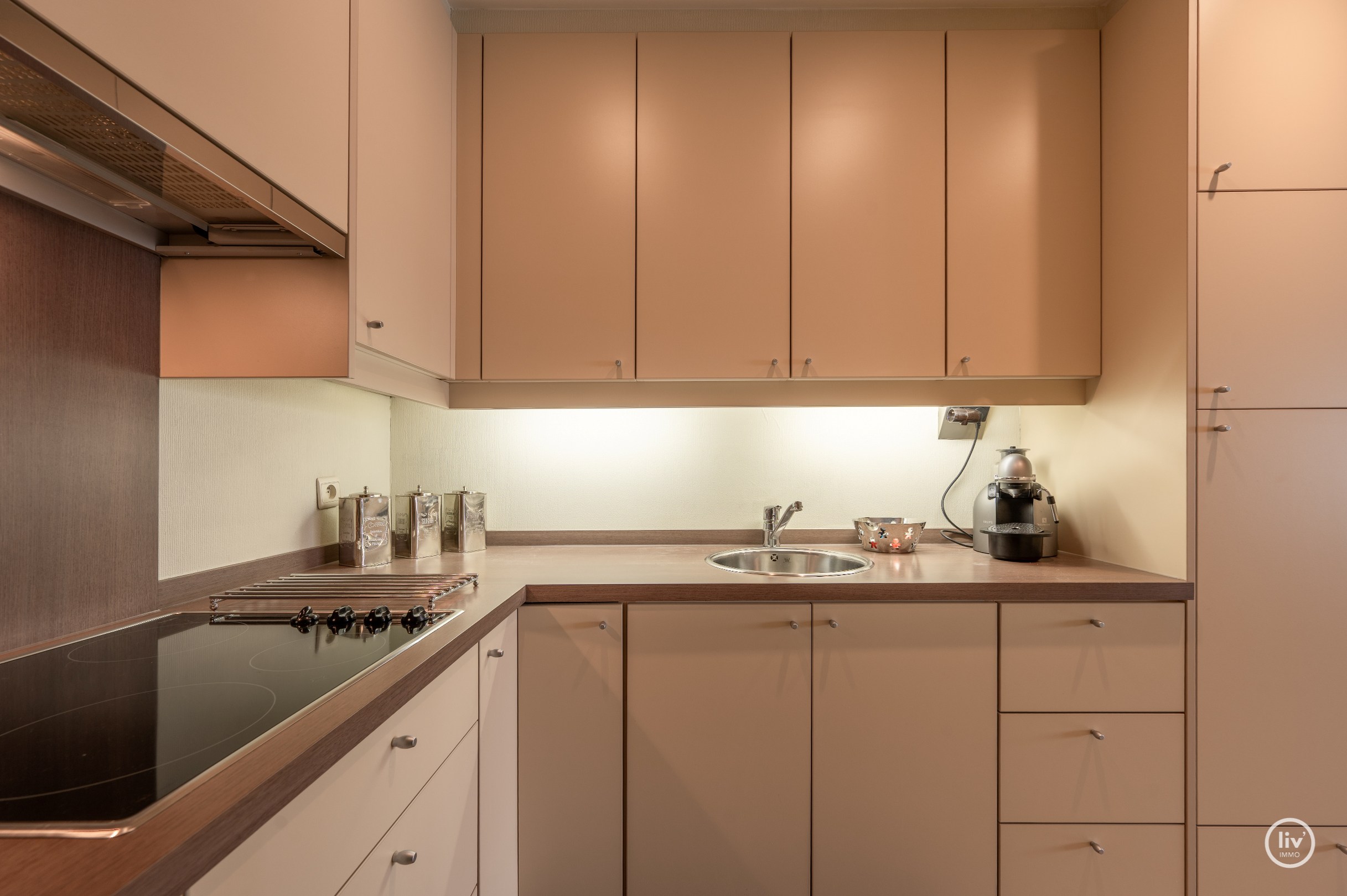 Smaakvol afgewerkt en tevens gemeubeld 1 slaapkamer appartement ideaal gelegen nabij Dumortierlaan. 