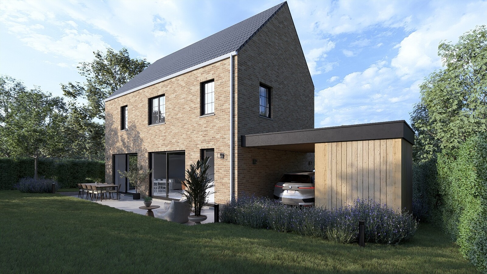 Vrijstaande Bijna Energie Neutrale nieuwbouwwoning op een perceel van 5are3ca op een rustige  doch centrale locatie in Lummen! 