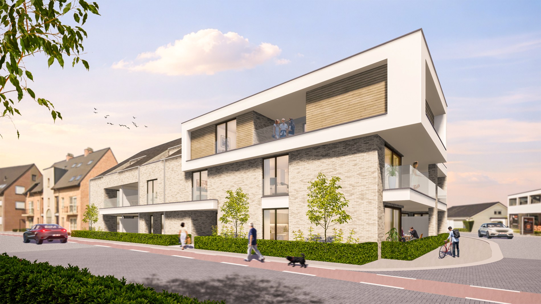 Ruim appartement (117 m²) met 2 slpk en overdekt terras. 