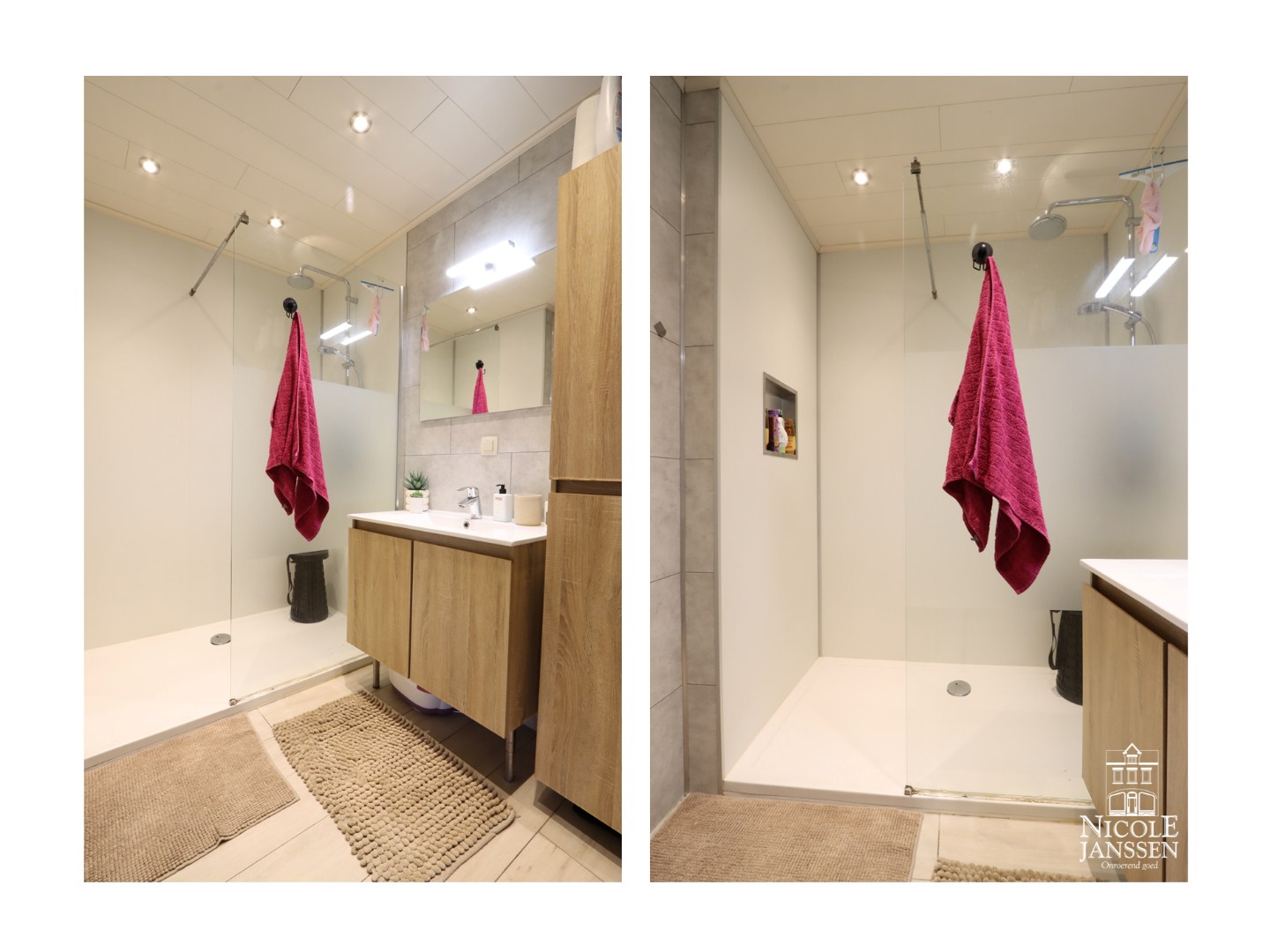 Vernieuwde badkamer met inloopdouche en wastafel 