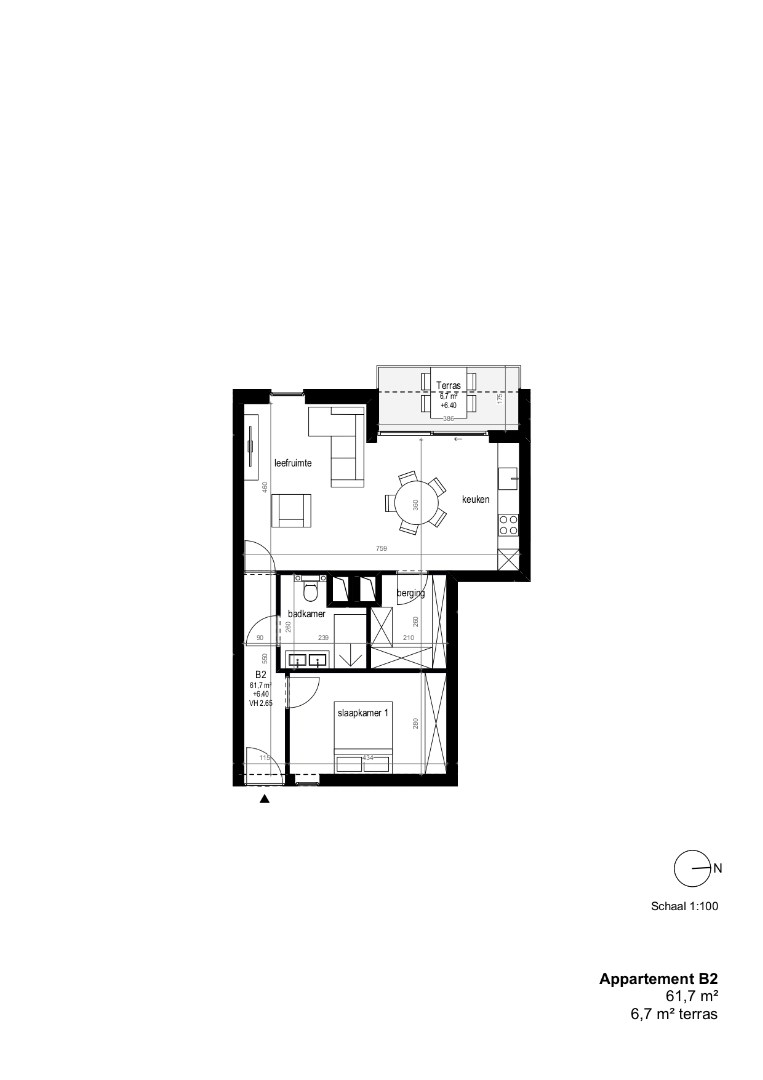 Appartement op de tweede verdieping 