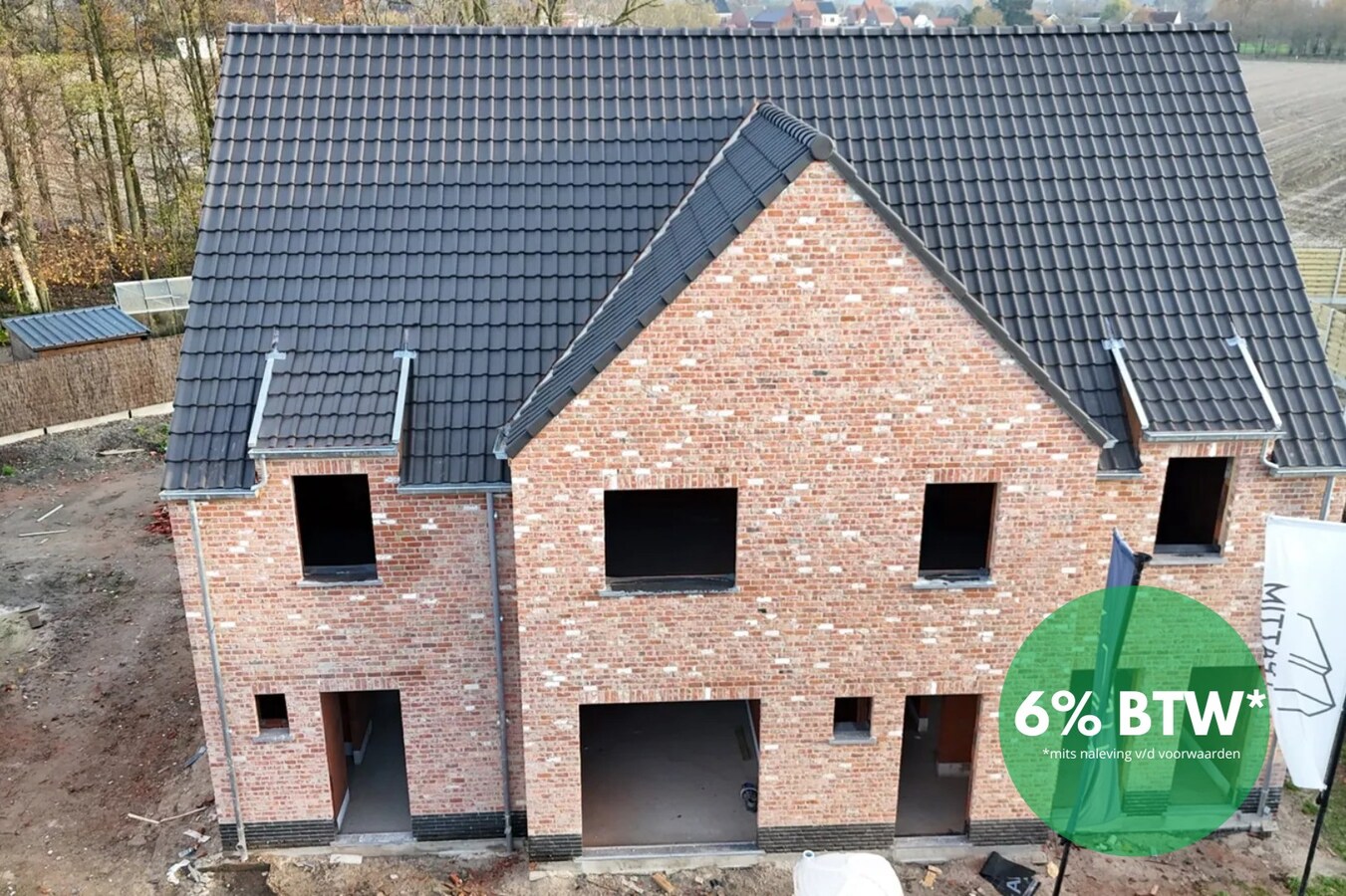 Nieuwbouwwoning met 4 slaapkamers en tuin te Koekelare 