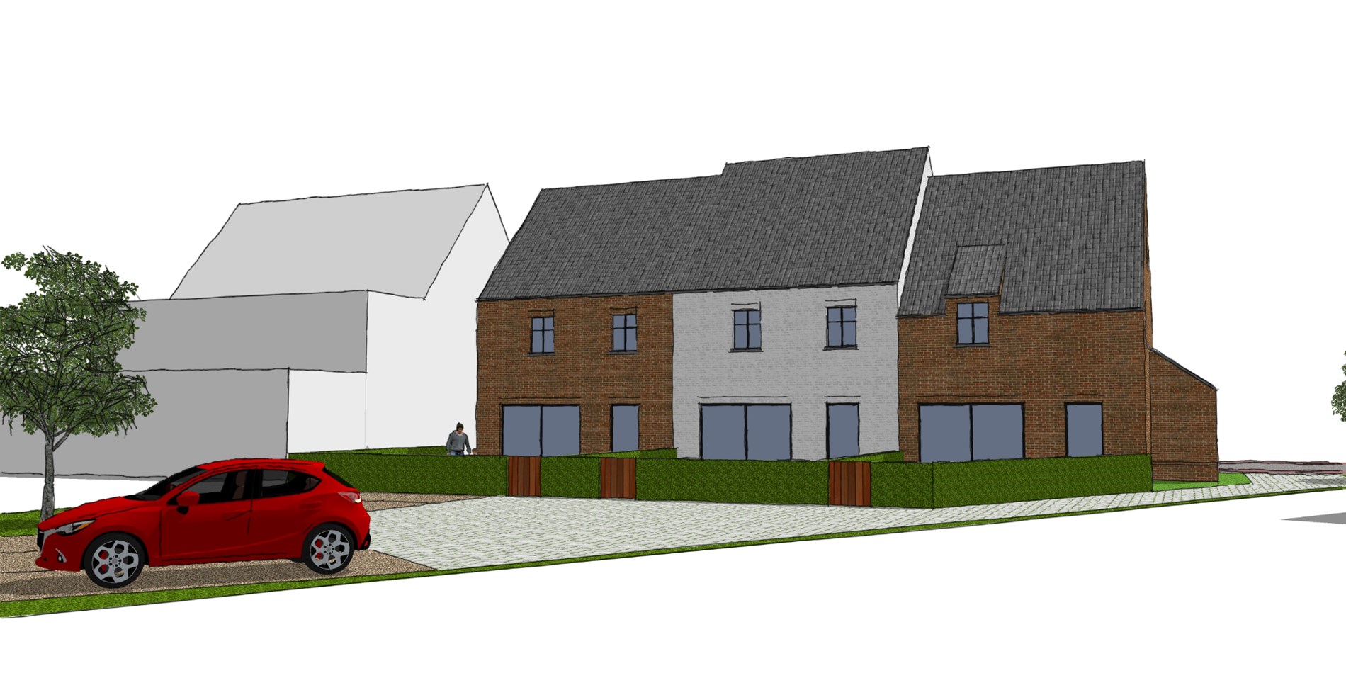 Nieuwbouwproject van 3 woningen gelegen in het centrum van Meerhout. 