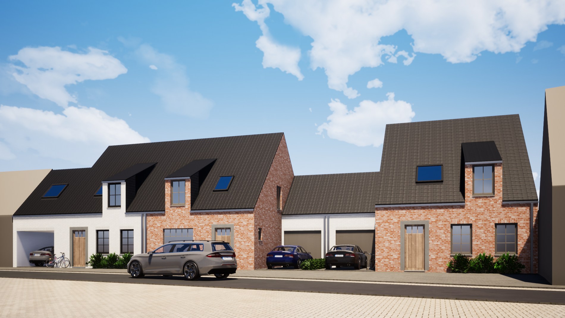 Idyllisch gelegen nieuwbouwwoningen met landelijke verzichten te Alveringem 