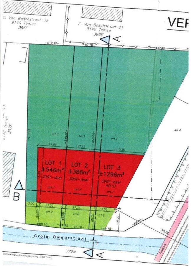 Ruim bouwperceel te koop in Temse: bouwgrond voor moderne rijwoning met grote tuin (388 m²) op een unieke locatie! 