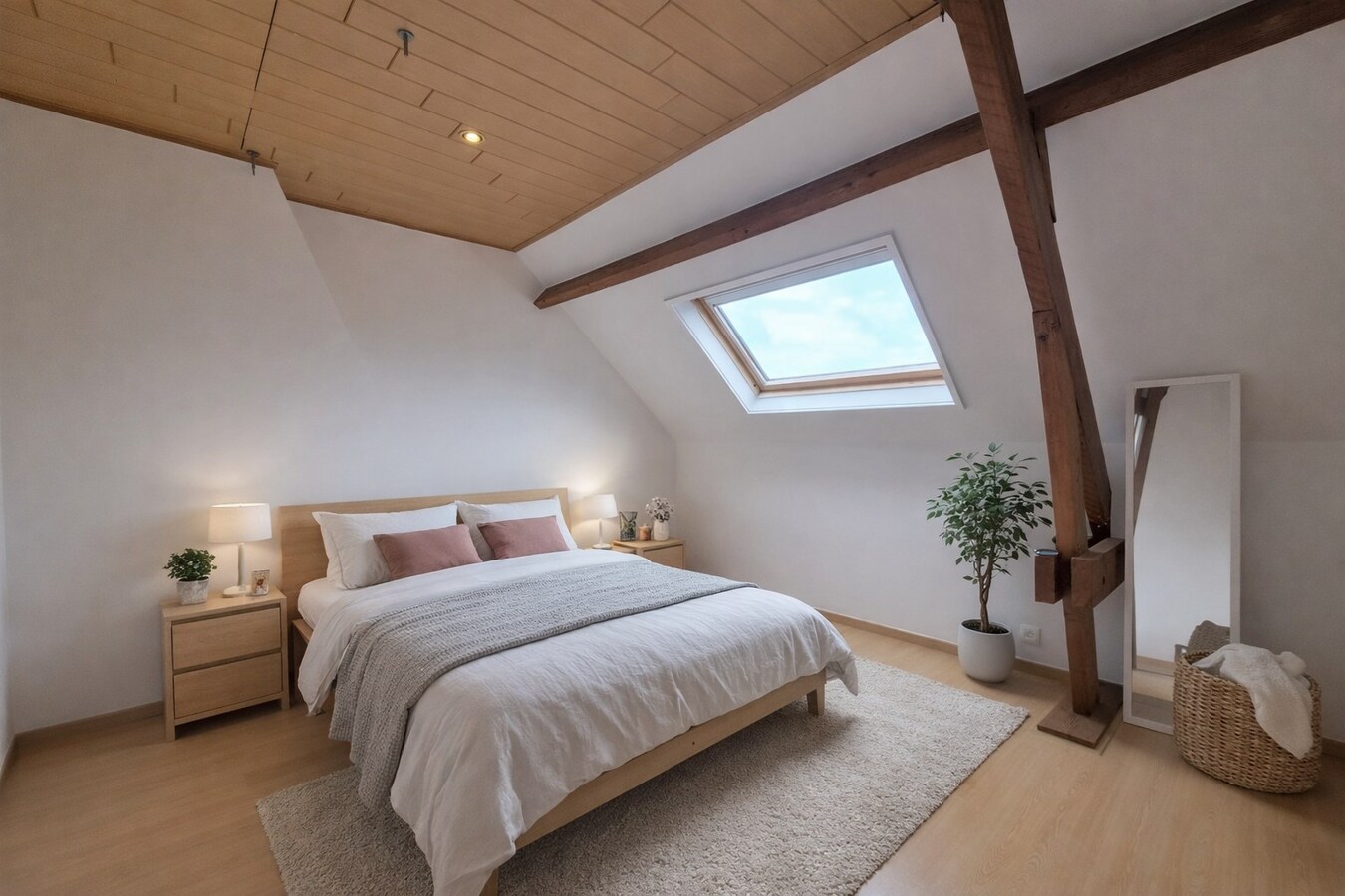 Ruim duplex-appartement met 2 slaapkamers en 2 badkamers op centrale ligging. 