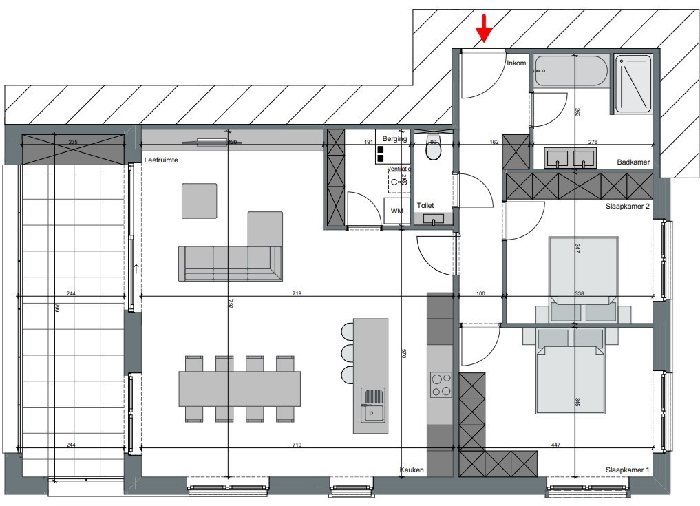 Nieuwbouwappartement met twee slaapkamers, terras en ondergrondse autostaanplaats te koop in Zulte 