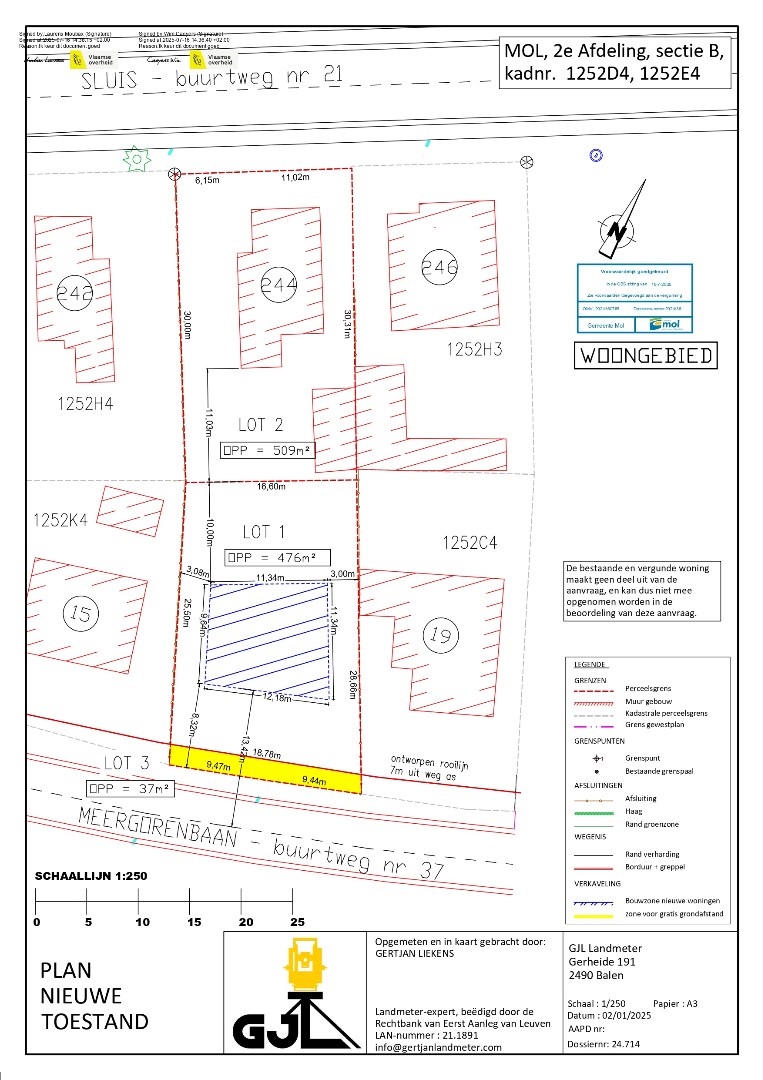 Bouwgrond van 4a 76ca voor open bebouwing in Mol-Sluis 