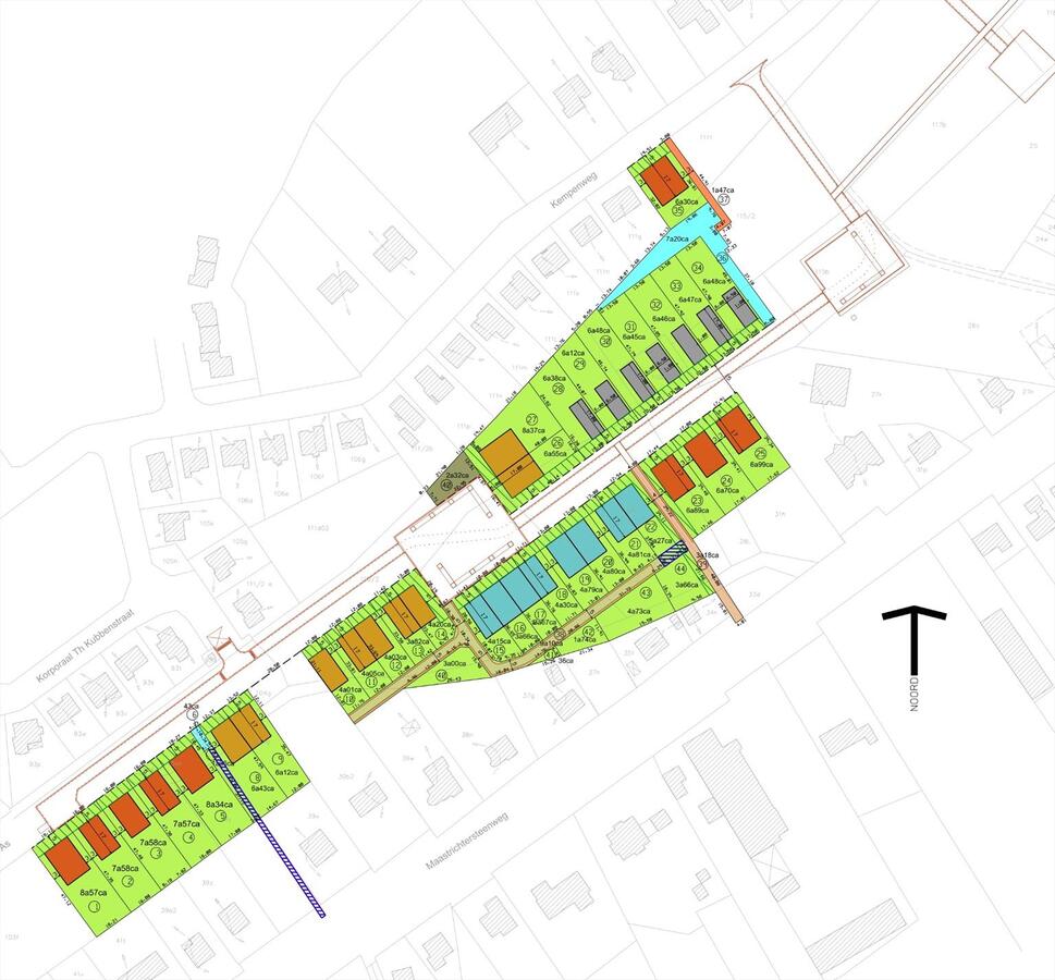 Verkaveling Leemhoek te Maaseik met 29 bouwpercelen vanaf 3a66ca tot 8a57ca! 