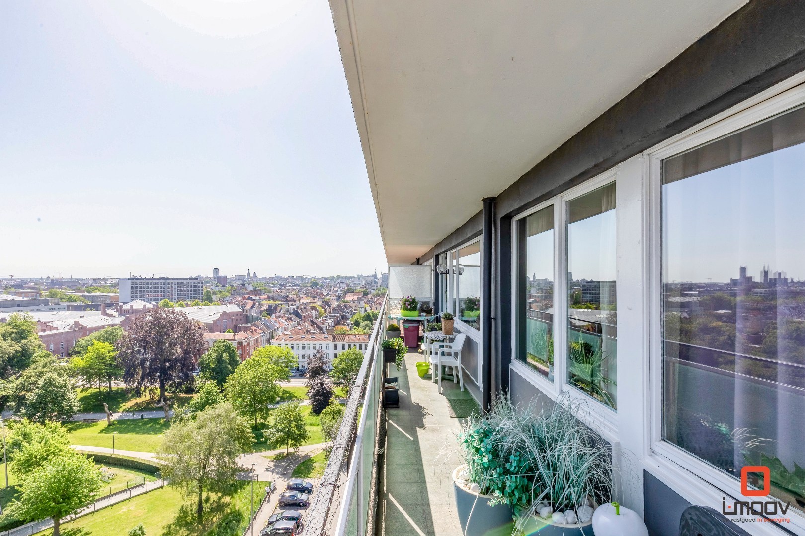 Ruim appartement met 3 slaapkamers en panoramisch zicht over Gent 