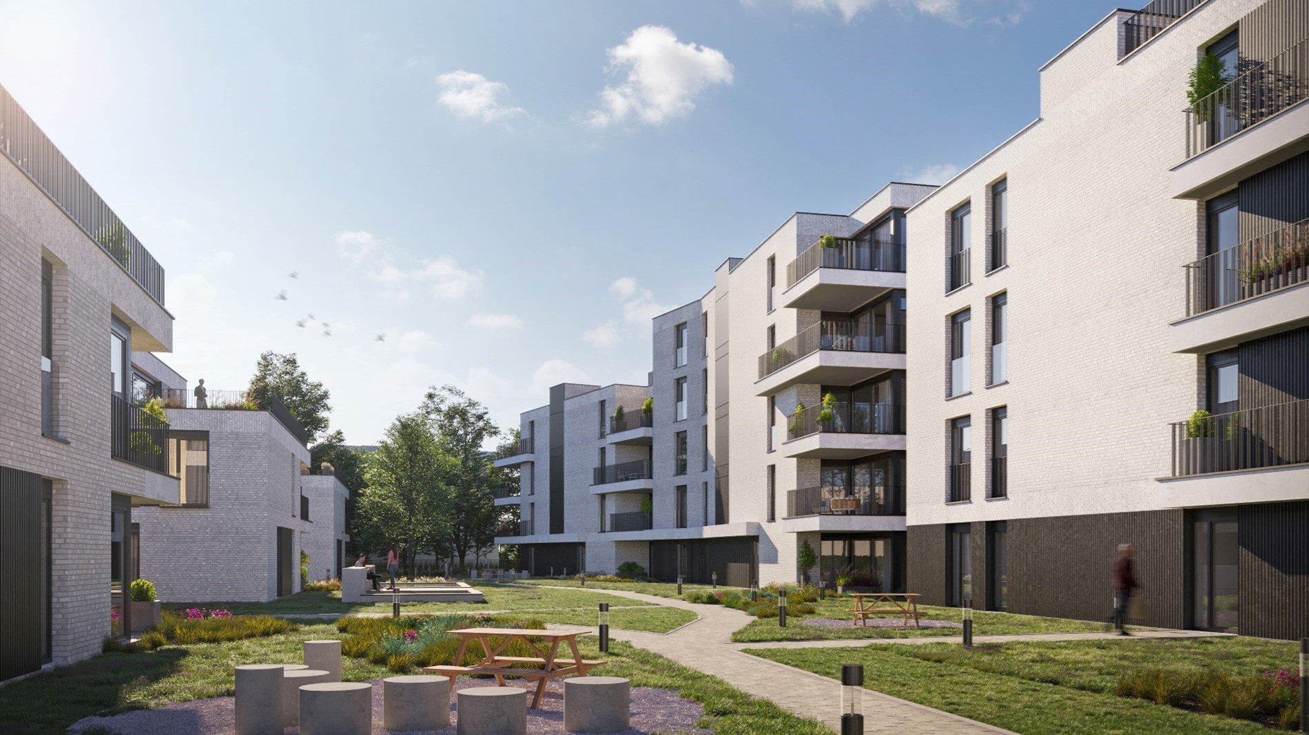 Appartement op de 1ste verdieping van 94,40m² met twee slaapkamers 