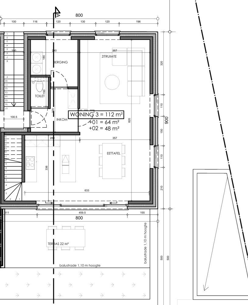 Afgewerkte woning met 3 slaapkamers &amp; ruim zonnig terras + autostaanplaats en berging 
