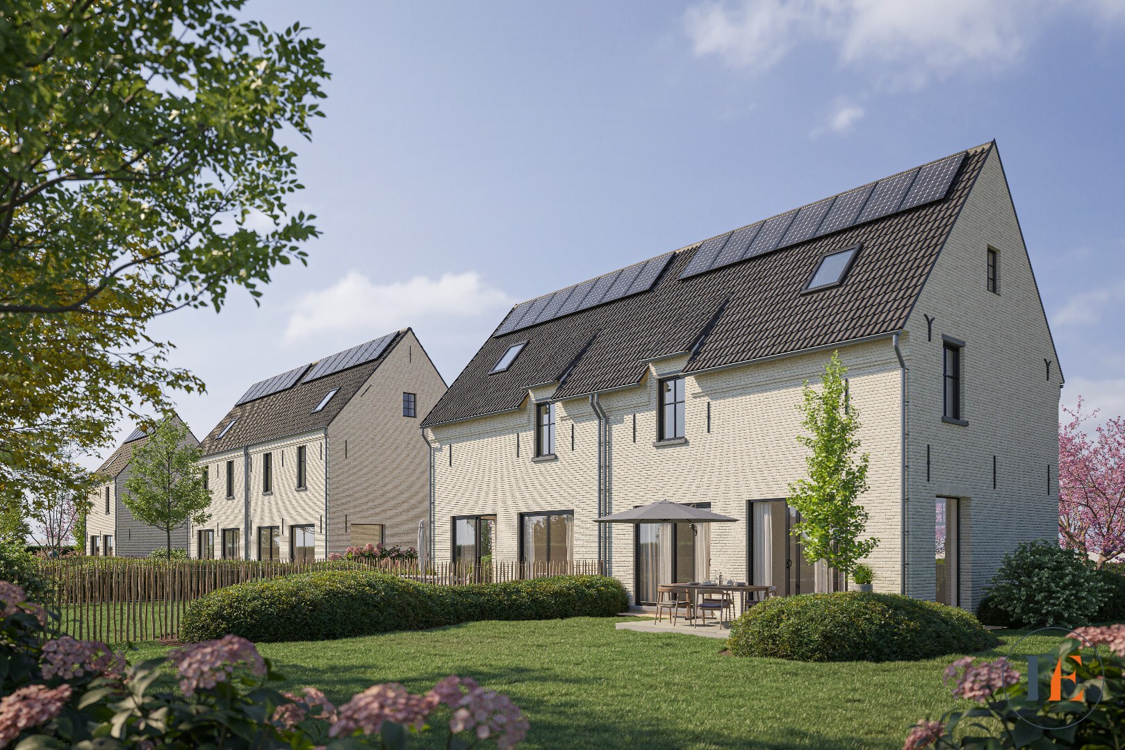 Grenzend aan De Pinte, liggen deze mooie woningen uitkijkend op het groen 
