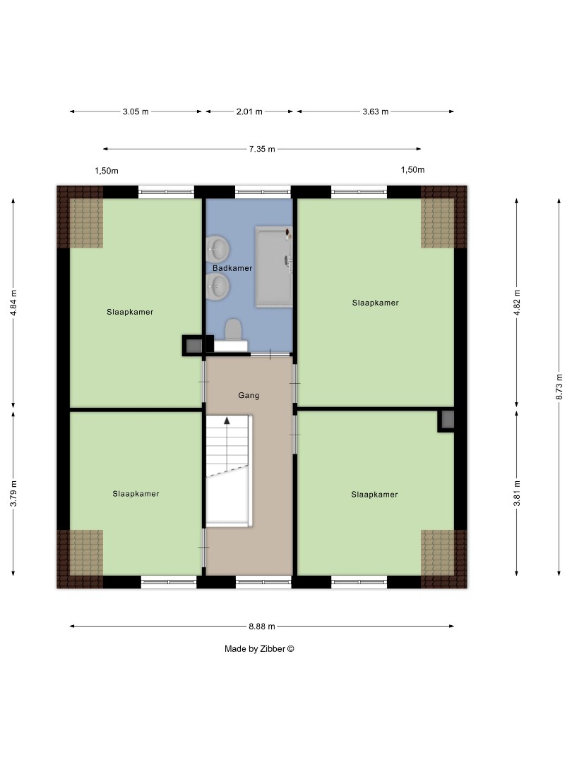 Halfopen bebouwing met 4 slaapkamers, oppervlakte 12a27ca - EPC 318 