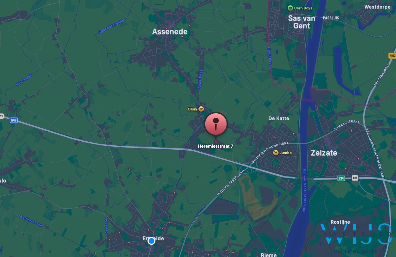 Opslagplaats/ loods te Huur in KMO-zone Akmo II te Assenede 