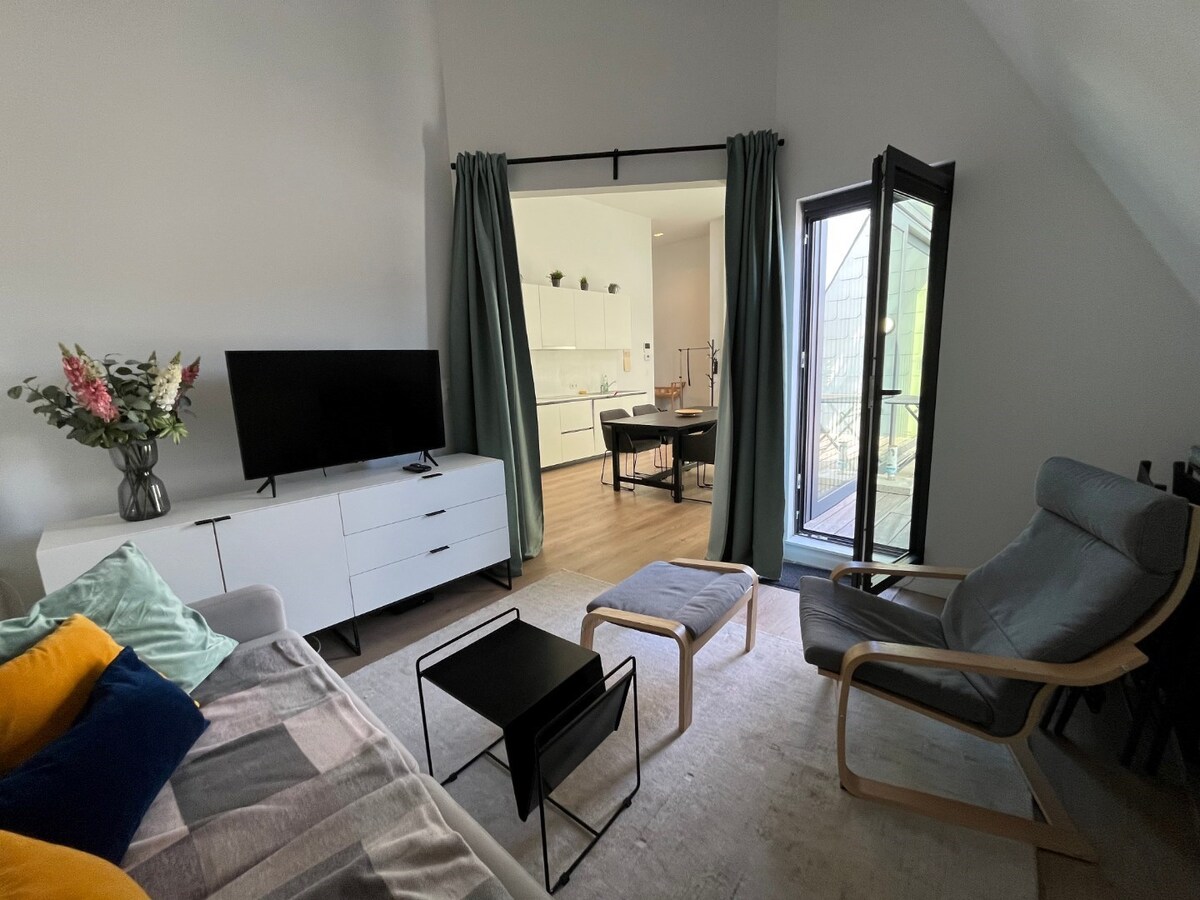 Hoogwaardig dakappartement met terras. 