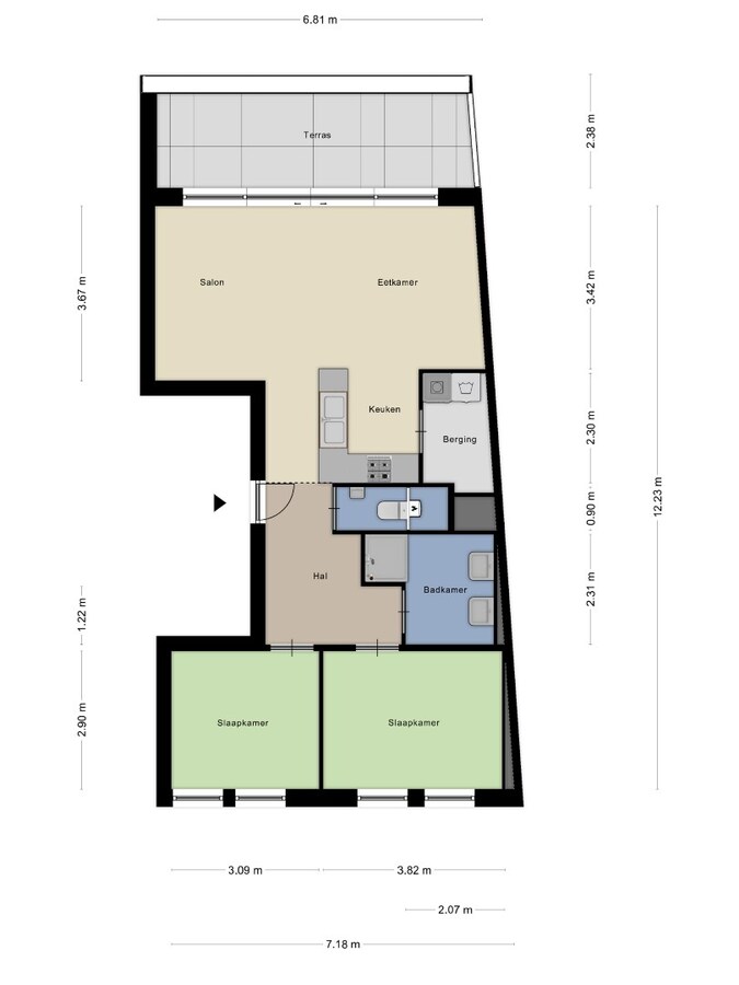 Recent appartement (2020) met 2 slpks en garage te Duffel 