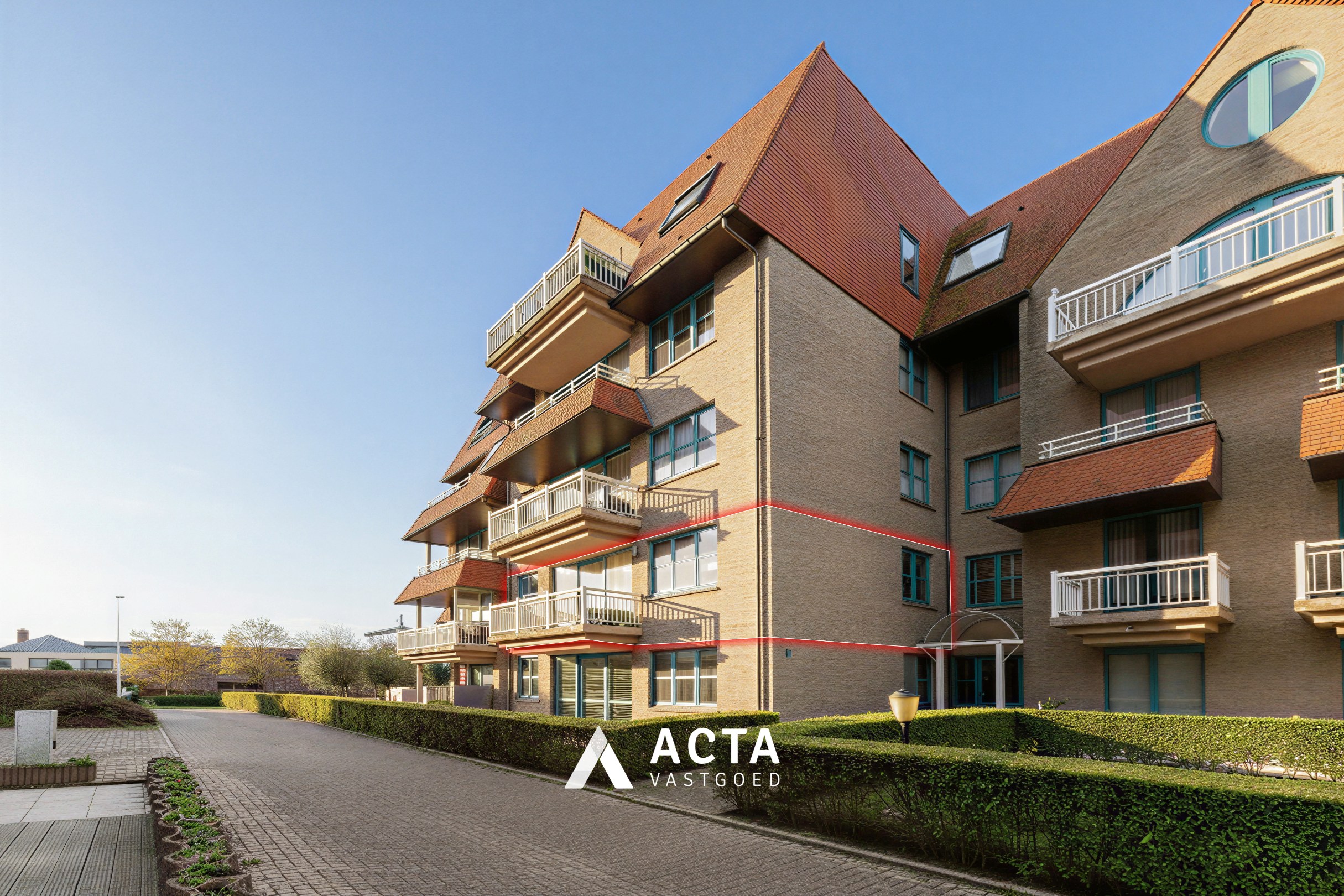 Ruim hoekappartement met twee slaapkamers in Mariakerke 