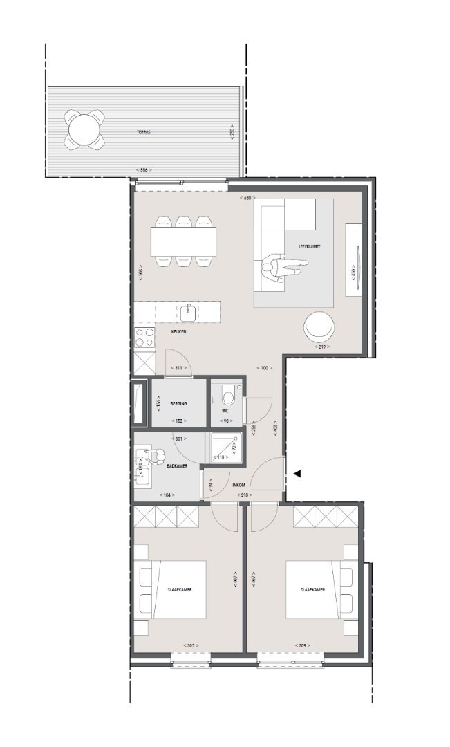 RECENT GELIJKVLOERS APPARTEMENT MET GROOT TERRAS EN AUTOSTAANPLAATS 