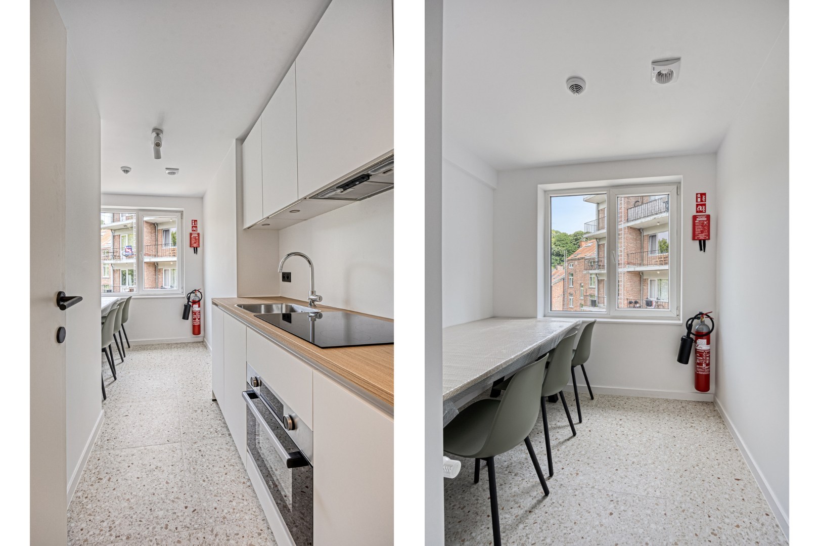 Volledig gerenoveerde studentenkamer in residentie met 29 studentenkamers met eigen sanitair en terras in hartje Leuven - EPC label A! 