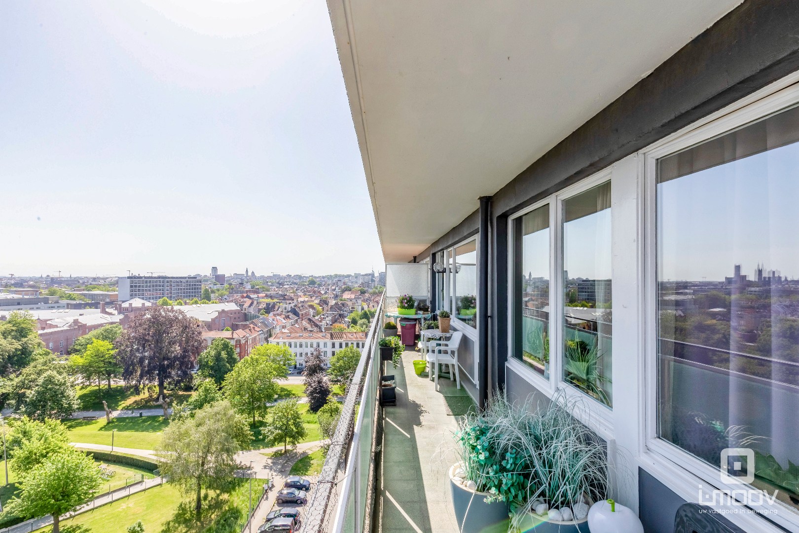Ruim appartement met 3 slaapkamers en panoramisch zicht over Gent 