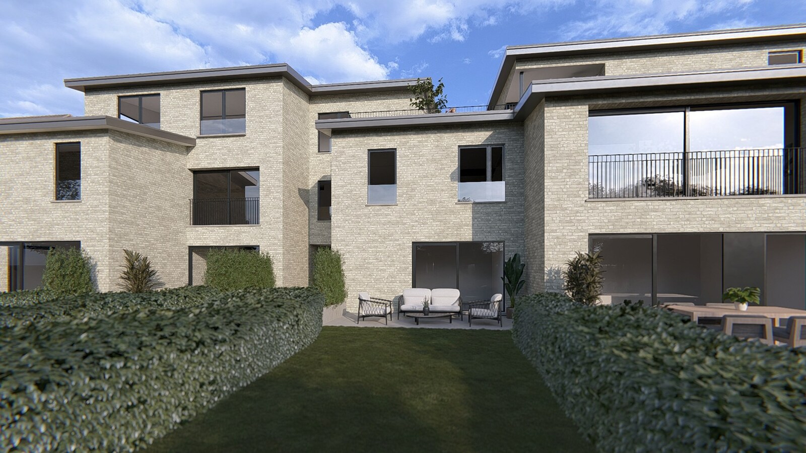 NIEUWBOUW GELIJKVLOERS APPARTEMENT MET TUIN, TERRAS EN 2 SLAAPKAMERS TE TUILT CENTRUM 