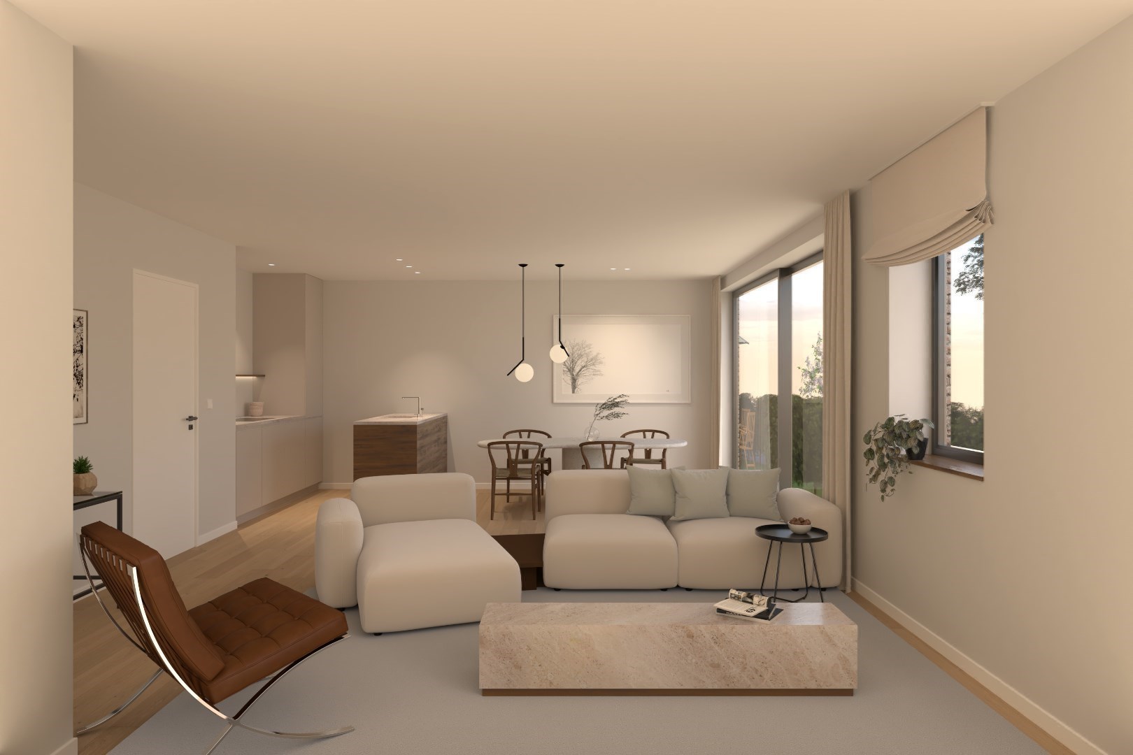 Modern 2-slaapkamer appartement op het 2de verdiep met zonnig terras 