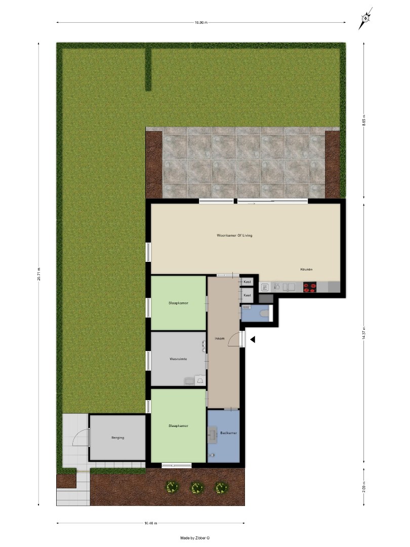 Instapklaar gelijkvloers appartement met groot terras, tuin en garagebox in Kumtich - EPC 104 KWH/m² 