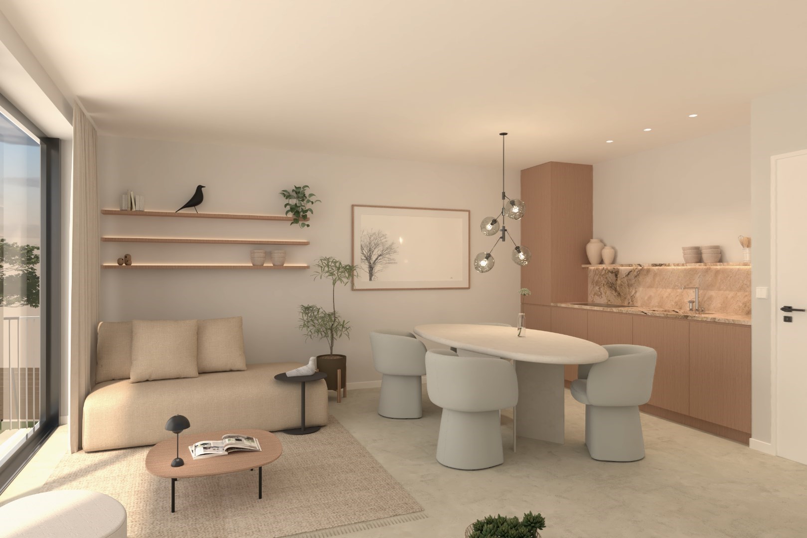 Modern 2-slaapkamer appartement op het 2de verdiep met zonnig terras 