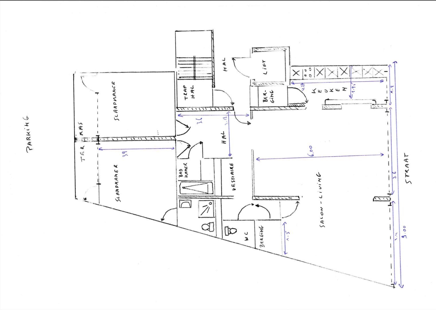 Instapklaar appartement met 2 slaapkamers, 2 badkamers en terras in hartje Gent 