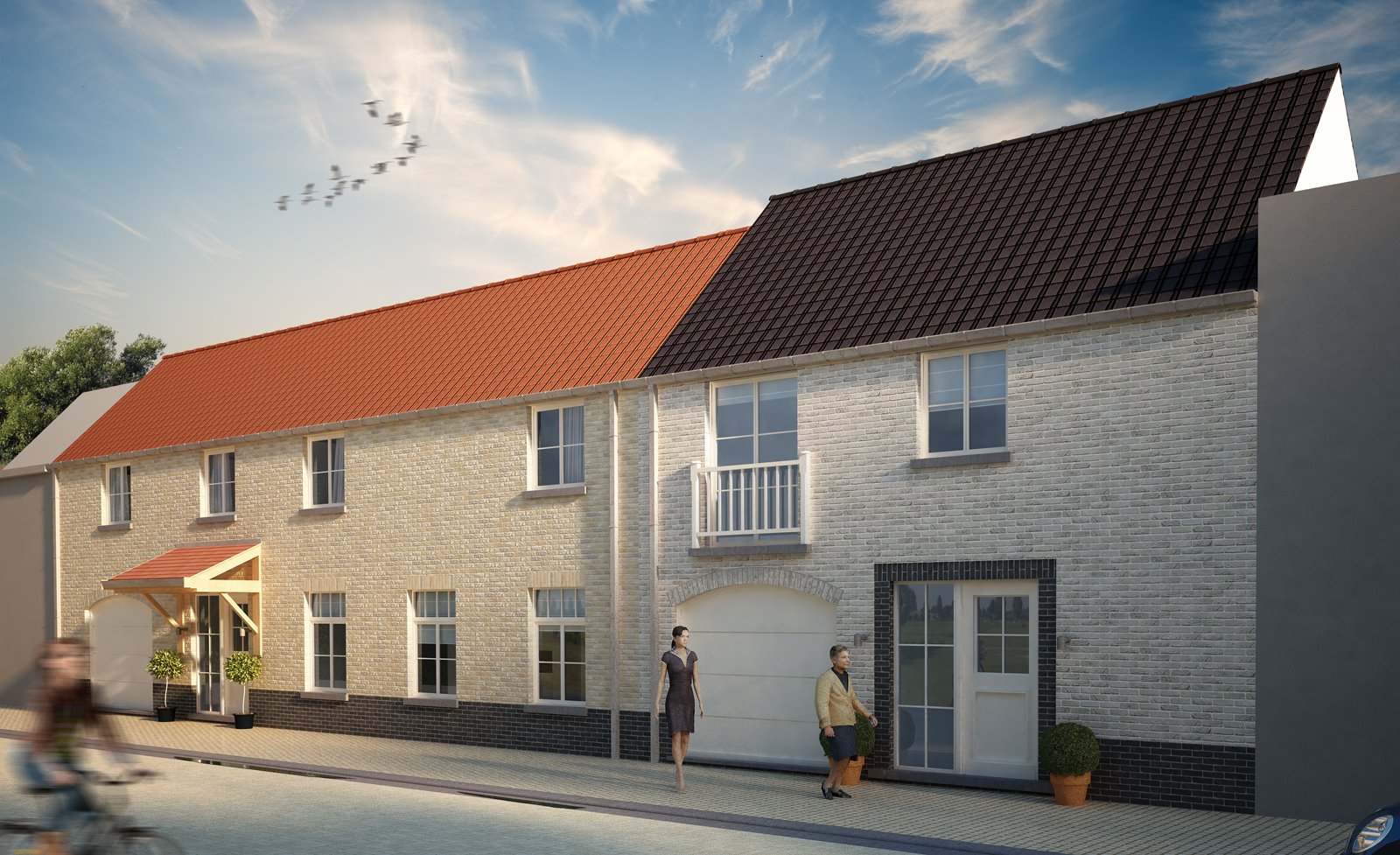 Nieuwbouw in landelijke stijl met 3 slaapkamers en garage in Zevekote 