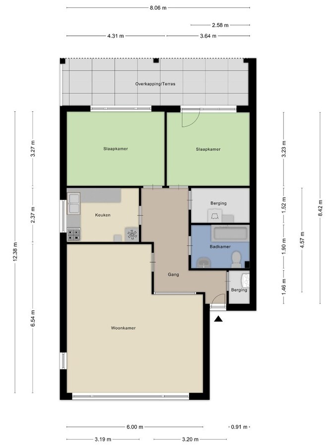 Gelijkvloersappartement in rustige woonwijk te Brasschaat 