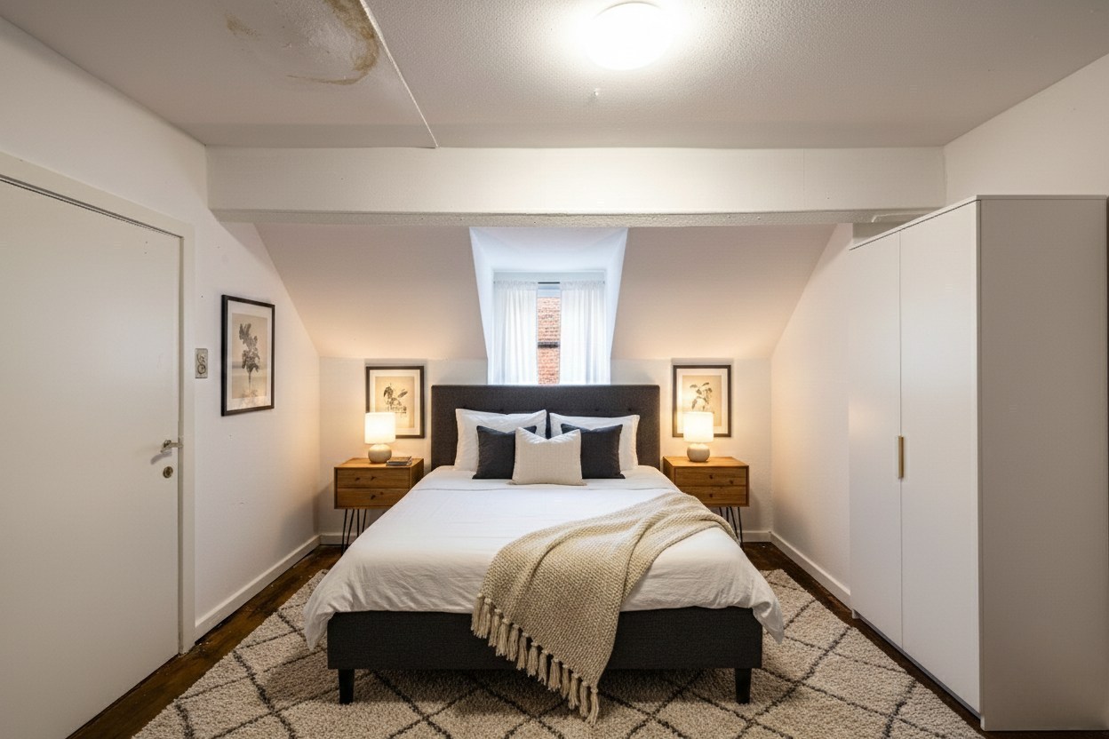 Ruime te renoveren stadswoning met garage en vier slaapkamers in de stationswijk 