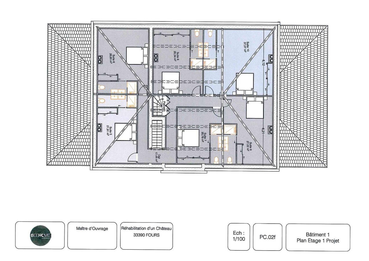 Chateau Les Chaumes - nabij Bordeaux (Frankrijk), Wijndomein met Restaurant en Hotel. 23 ha. 