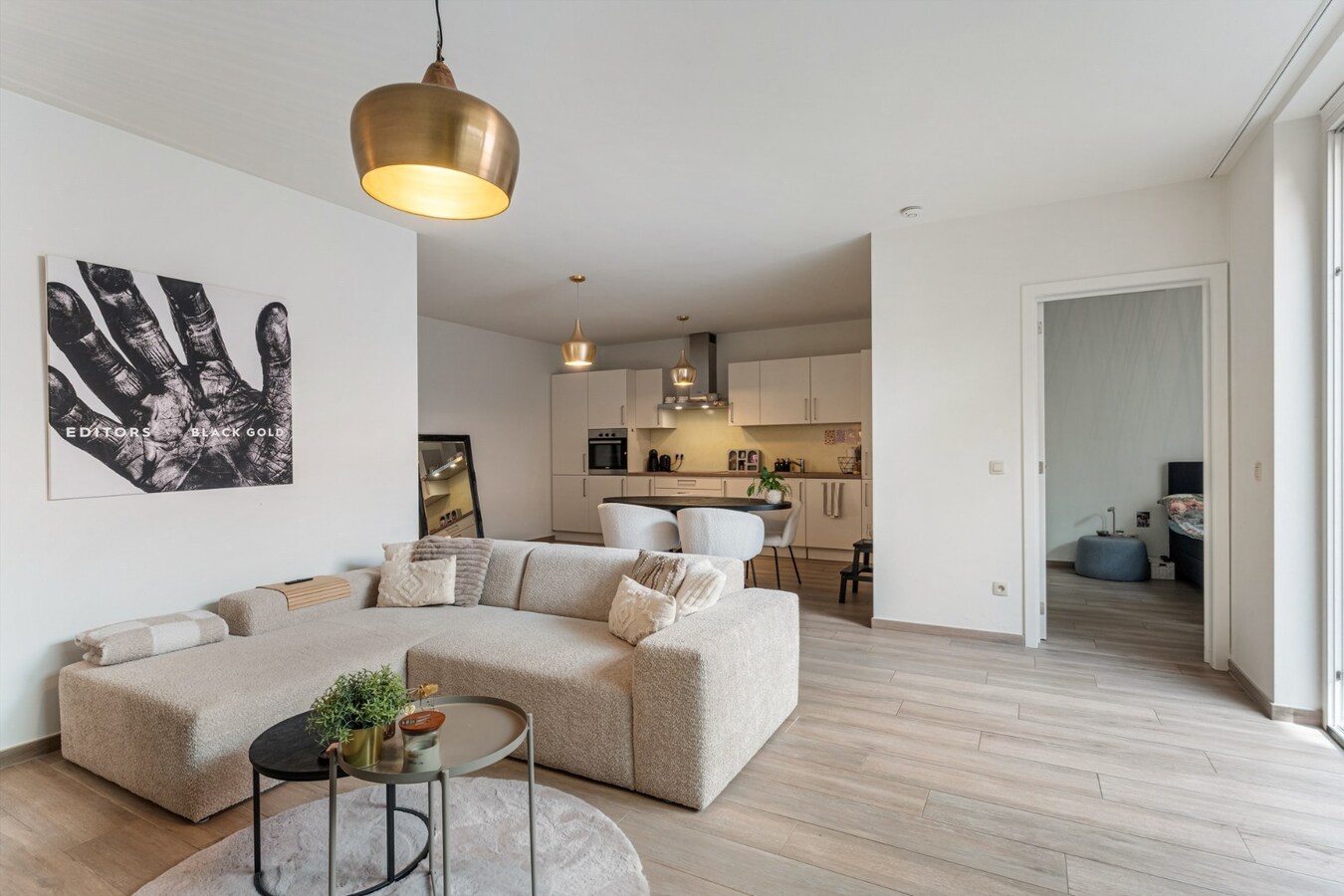 Recent, hoogwaardig afgewerkt gelijkvloers appartement, met terras en inpandige garage, in het centrum van Maaseik! 