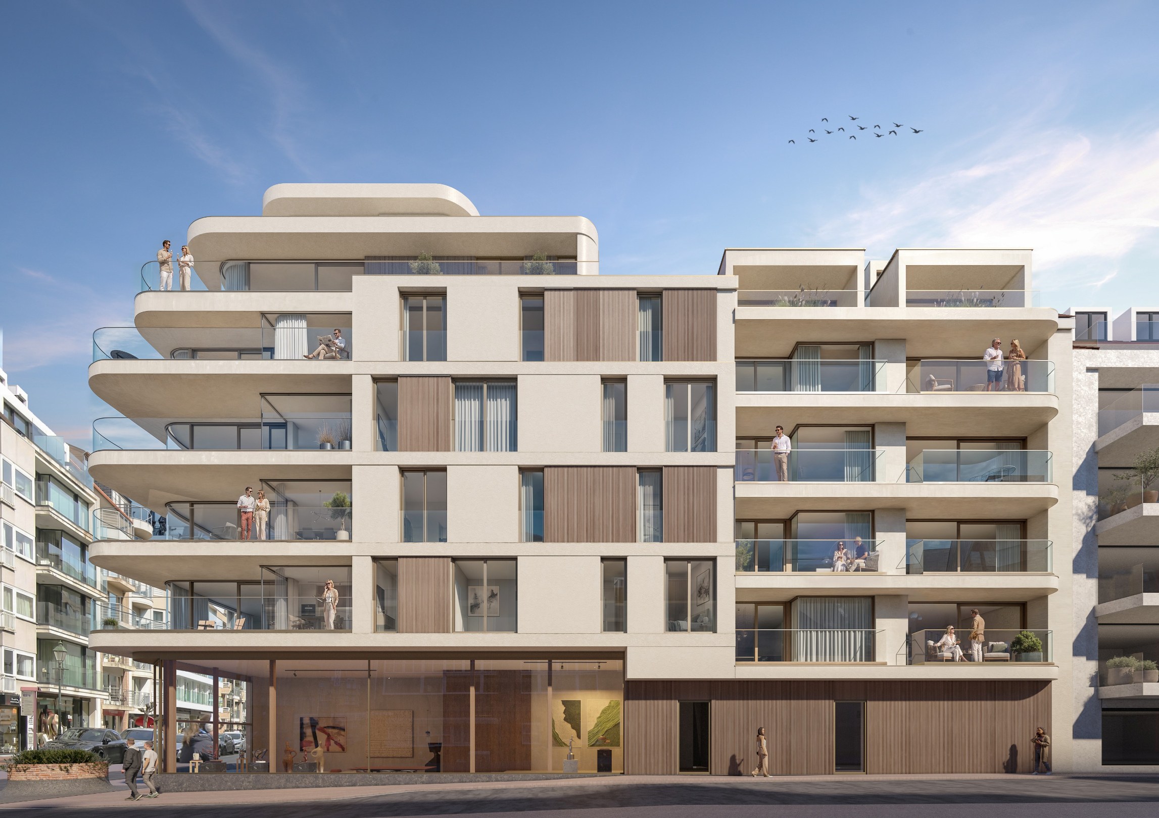 Op een uitstekende locatie op de hoek van de Dumortierlaan met de Mosselmanstraat te Knokke, op enkele passen van de Zeedijk, bevindt zich deze exclusieve nieuwbouw. Garage mogelijkheid in het gebouw. 