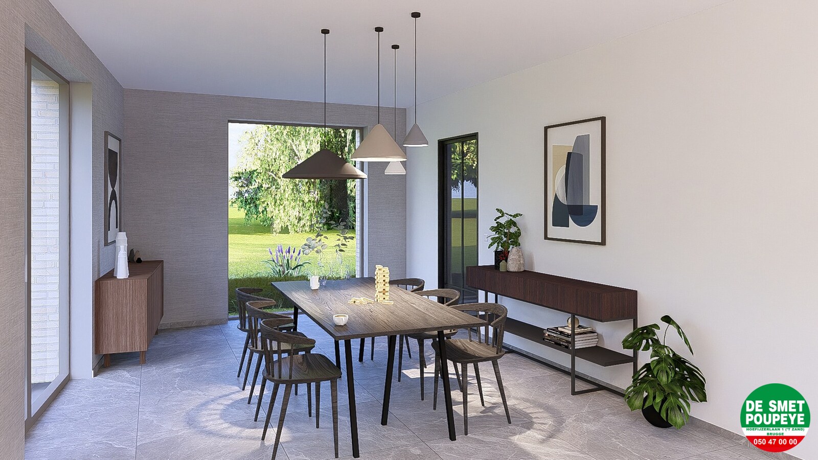 Rijwoning met tuin met uitweg 