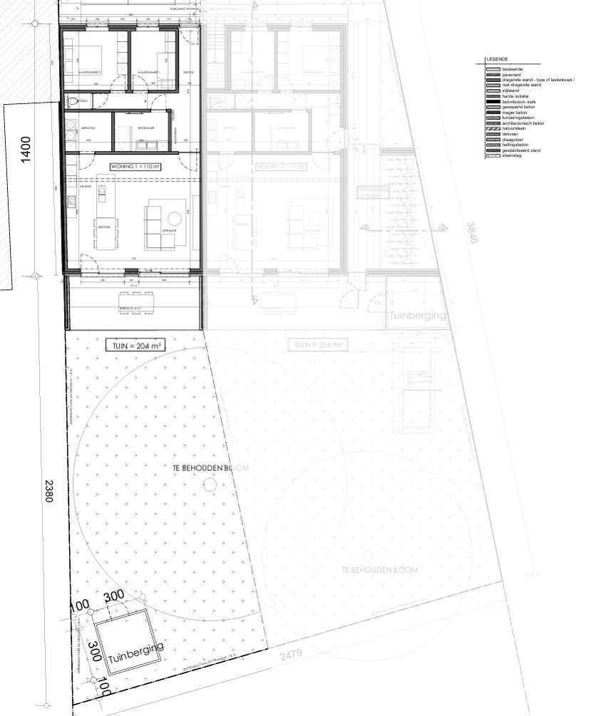 Afgewerkte woning met 2 slaapkamers &amp; ruim zonnig terras en tuin met tuinhuis + autostaanplaats en berging 
