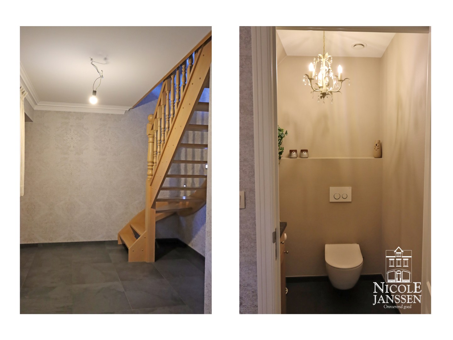 Inkomhal met gastentoilet met fonteintje