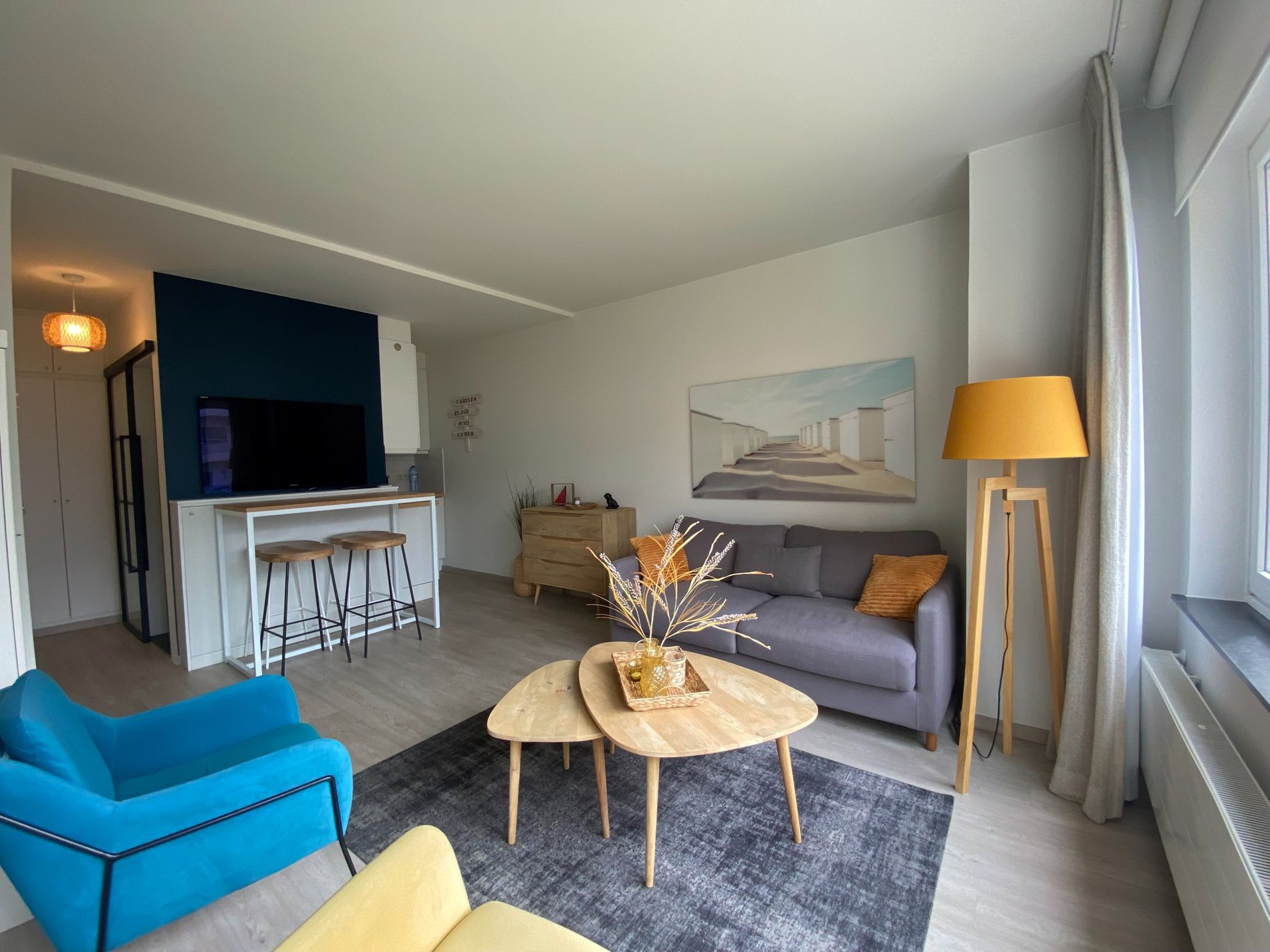 Gezellige studio met zicht op de gemeenschappelijke tuin centraal gelegen op de Zoutelaan te Knokke. 